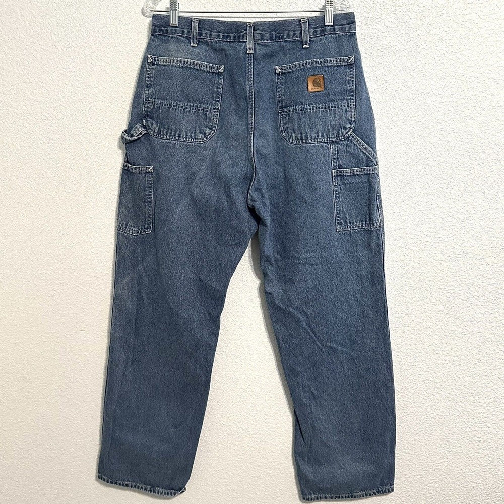 CARHARTT Jeans Mens 36 x 34 work dungaree  loose original fit Carpenter B13 DST - Picture 2 of 9